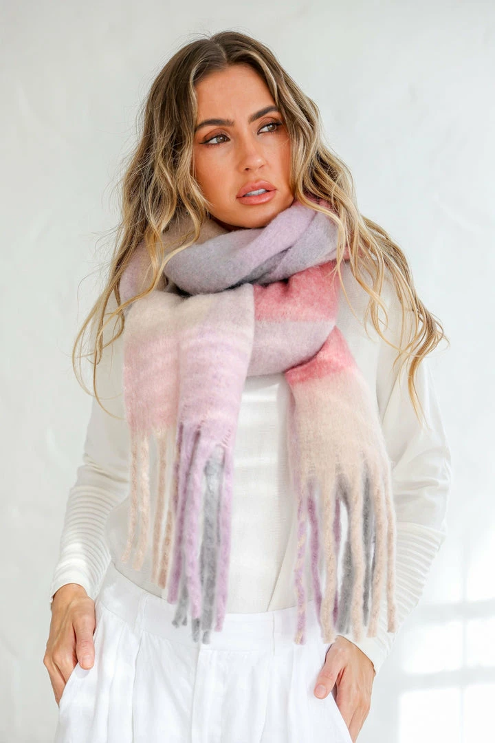 Love & Stitch Ally Scarf - Pink Knit Top 2 Love & Stitch Ally Scarf - Pink Knit Top